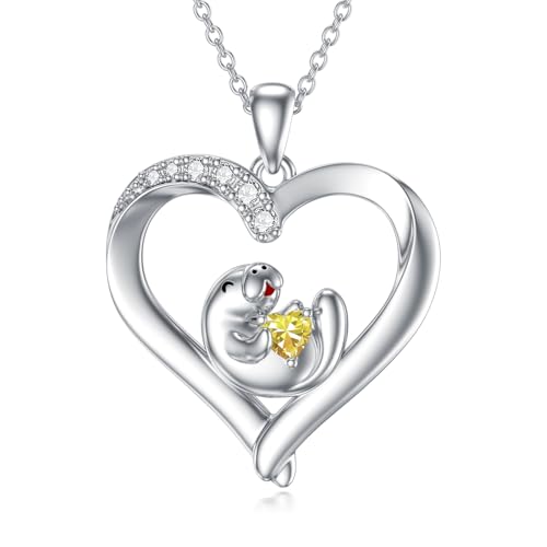 Flpruy Manatee Halskette für Frauen 925 Sterling Silber Manatee Anhänger Halskette mit November Birthstone Cute Sea Cow Schmuck Geschenke für Dame Flpruy Manatee Halskette für Frauen 925 Sterling Silber Manatee Anhänger Halskette mit November Birthstone Cute Sea Cow Schmuck Geschenke für Dame von Flpruy