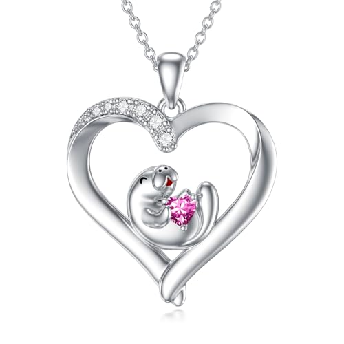 Flpruy Manatee Halskette für Frauen 925 Sterling Silber Manatee Anhänger Halskette mit Oktober Birthstone Cute Sea Cow Schmuck Geschenke für Dame Flpruy Manatee Halskette für Frauen 925 Sterling Silber Manatee Anhänger Halskette mit Oktober Birthstone Cute Sea Cow Schmuck Geschenke für Dame von Flpruy