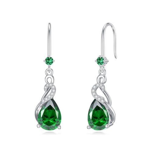 Flpruy Ohrringe Silber 925 Damen Geburtsstein Hängend Modische Grün Ohrringe mit Anhänger Lange Hänge Smaragd Hook Damen Braut Hochzeit Schmuck Water Drop Birthstone Earrings (Mai) Flpruy Ohrringe Silber 925 Damen Geburtsstein Hängend Modische Grün Ohrringe mit Anhänger Lange Hänge Smaragd Hook Damen Braut Hochzeit Schmuck Water Drop Birthstone Earrings (Mai) von Flpruy