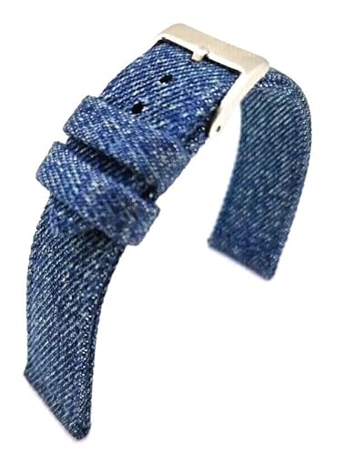 Fluco Jeans Uhrband Uhrenarmband Vegan blau 22mm Made in Germany von Fluco