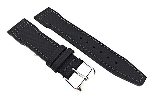 Fluco wasserabweisendens Lederband Pilot passend für IWC schwarz (Waterproof) 21 mm Made in Germany von Fluco