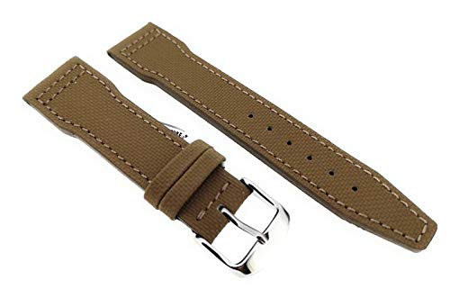 Fluco wasserabweisendens Uhrenarmband Pilot passend für IWC beige (Waterproof) 20 mm Made in Germany von Fluco