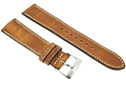 Horween Dublin Uhrenarmband 18mm hellbraun Made in Germany von Fluco
