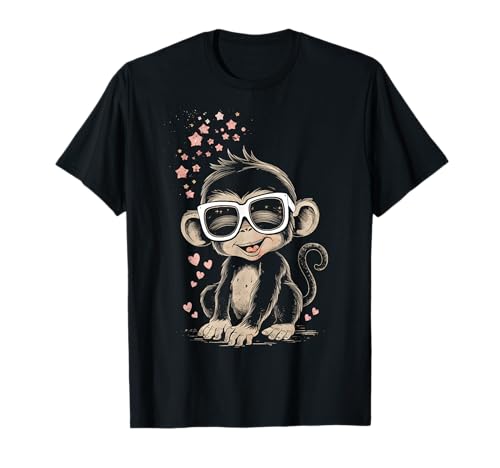 Affe Kawaii Cartoon Motiv Frauen Kinder Geschenk Affen T-Shirt von FluffInk Snuffimals – Drawn to hug hearts.