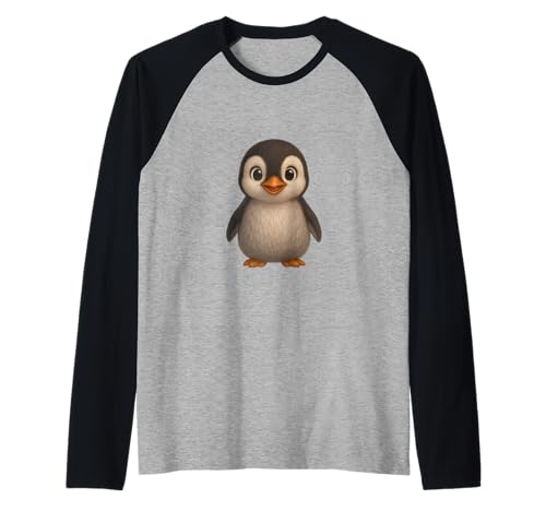 Nettes Baby Pinguin Lächeln Raglan von Fluffy Baby Aniamals