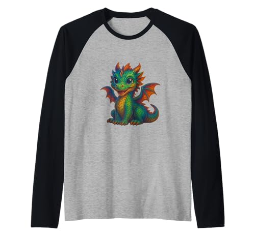 Süßer Baby Drachen Cartoon Raglan von Fluffy Baby Aniamals