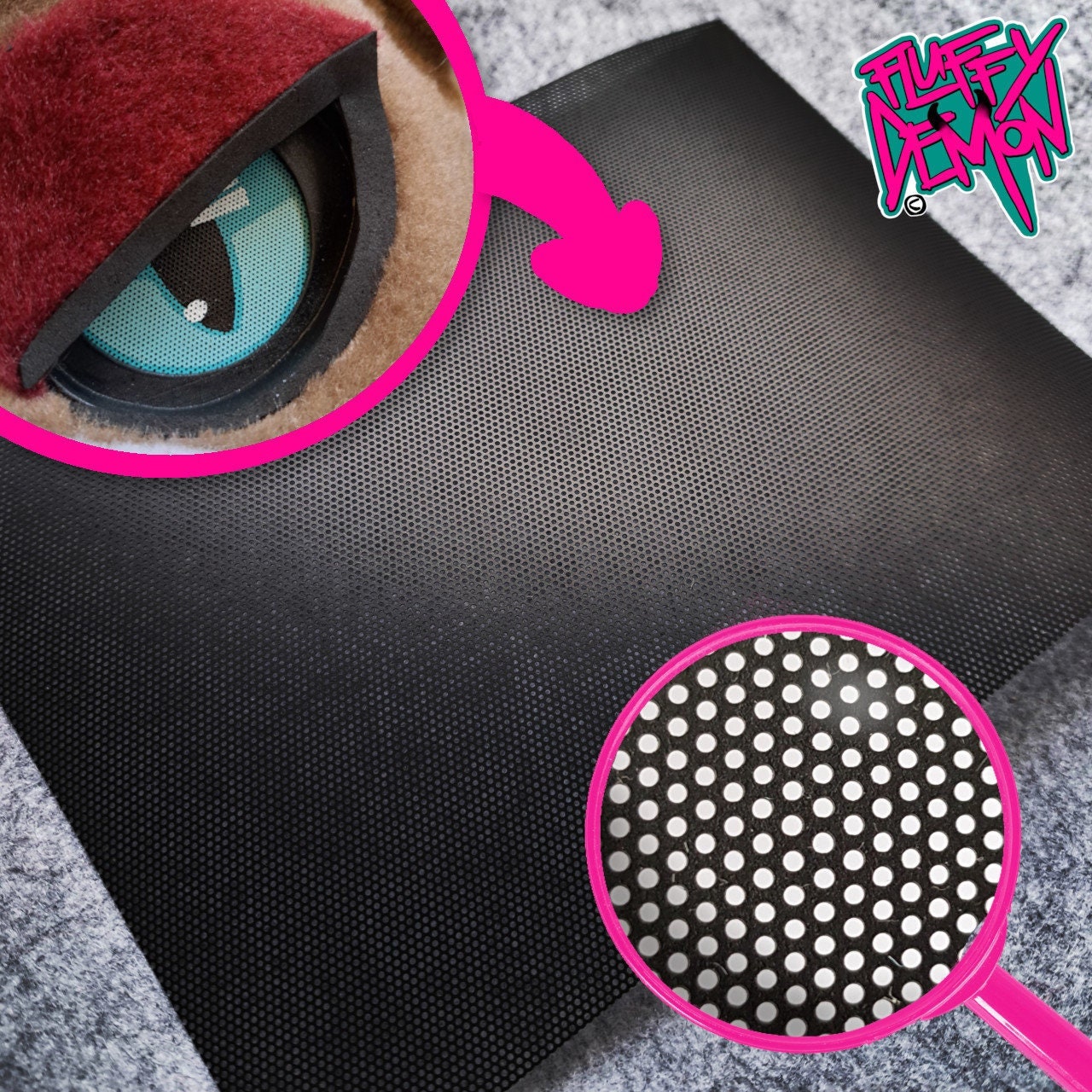 Nur Mesh - Schwarz Bemalbares Fursuit Eye Mesh Für Augenrohlinge von FluffyDemonBazaar
