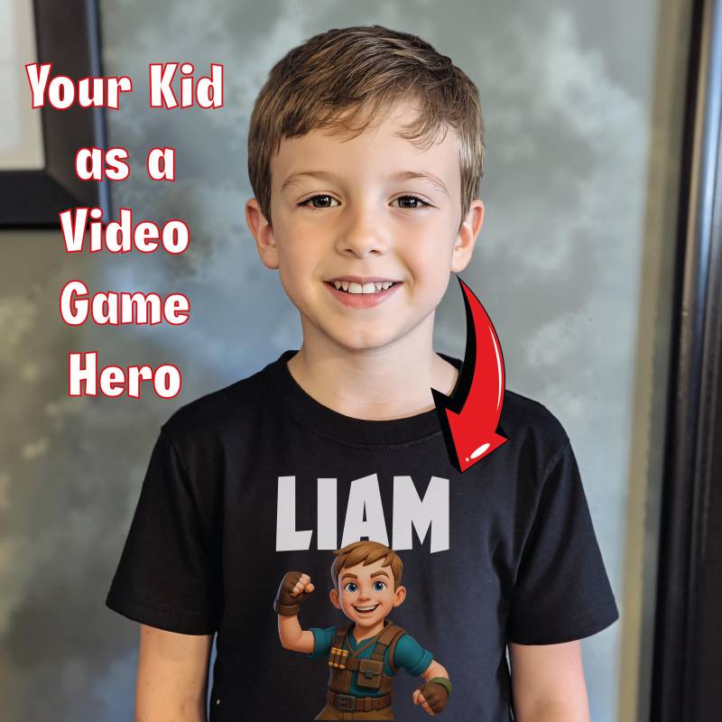 Benutzerdefinierte Gamer Shirt Für Jungen Personalisierte Geburtstagsgeschenk Kind Videospiel Held Geschenk Sohn T-Shirt Kinder Gaming von FluffytailApparel