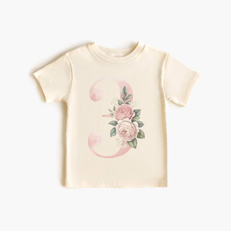Ich Bin Schon 3 Shirt Kokette Geburtstag Mädchen Kleinkind Outfit Pink Floral Dritten Geburtstagsgeschenk Geschenk Rose Party von FluffytailApparel