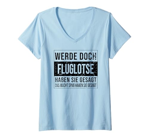 Damen Flugzeug-Lotse Geburtstag Arbeit witzige Fluglotse T-Shirt mit V-Ausschnitt Damen Flugzeug-Lotse Geburtstag Arbeit witzige Fluglotse T-Shirt mit V-Ausschnitt von Fluglotse Zubehör Geschenke Geburtstag-Shirt