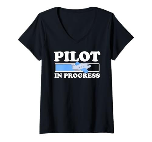 Damen Pilot im Werden Luftfahrt Humor für Schüler T-Shirt mit V-Ausschnitt Damen Pilot im Werden Luftfahrt Humor für Schüler T-Shirt mit V-Ausschnitt von Flugschule Fans und Flugbegeisterte