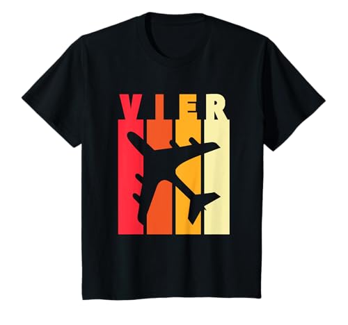 Kinder 4. Geburtstag Retro Flieger 4 Jahre Pilot Flugzeug T-Shirt Kinder 4. Geburtstag Retro Flieger 4 Jahre Pilot Flugzeug T-Shirt von Flugzeug Kinder Geschenk 4. Geburtstag Retro Motiv
