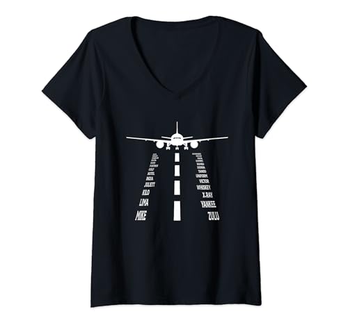 Damen Pilot Tshirt Flugzeug Luftfahrt Helikopter Modellbau Airline T-Shirt mit V-Ausschnitt Damen Pilot Tshirt Flugzeug Luftfahrt Helikopter Modellbau Airline T-Shirt mit V-Ausschnitt von Flugzeug Pilot Fliegen Airline Flugschule Heli