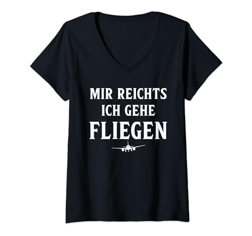 Damen Pilot Tshirt Flugzeug Modellbau Airline Luftfahrt Helikopter T-Shirt mit V-Ausschnitt Damen Pilot Tshirt Flugzeug Modellbau Airline Luftfahrt Helikopter T-Shirt mit V-Ausschnitt von Flugzeug Pilot Flugschule Heli Fliegen Airline
