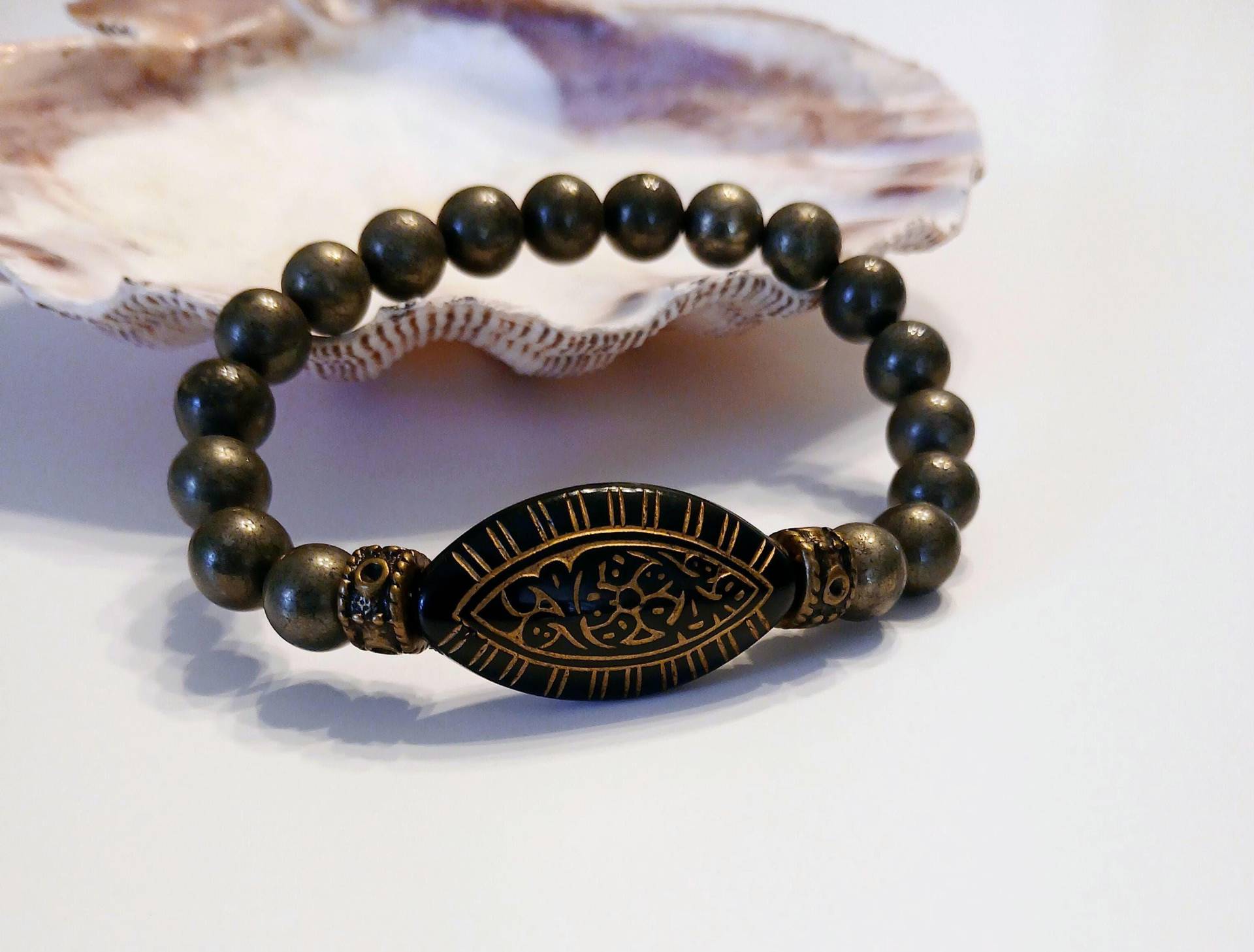 Pyrit Armband Handgefertigter Kristall Schmuck Für Fülle & Glück Pyrit Armband Handgefertigter Kristall Schmuck Für Fülle & Glück von FluideBeads