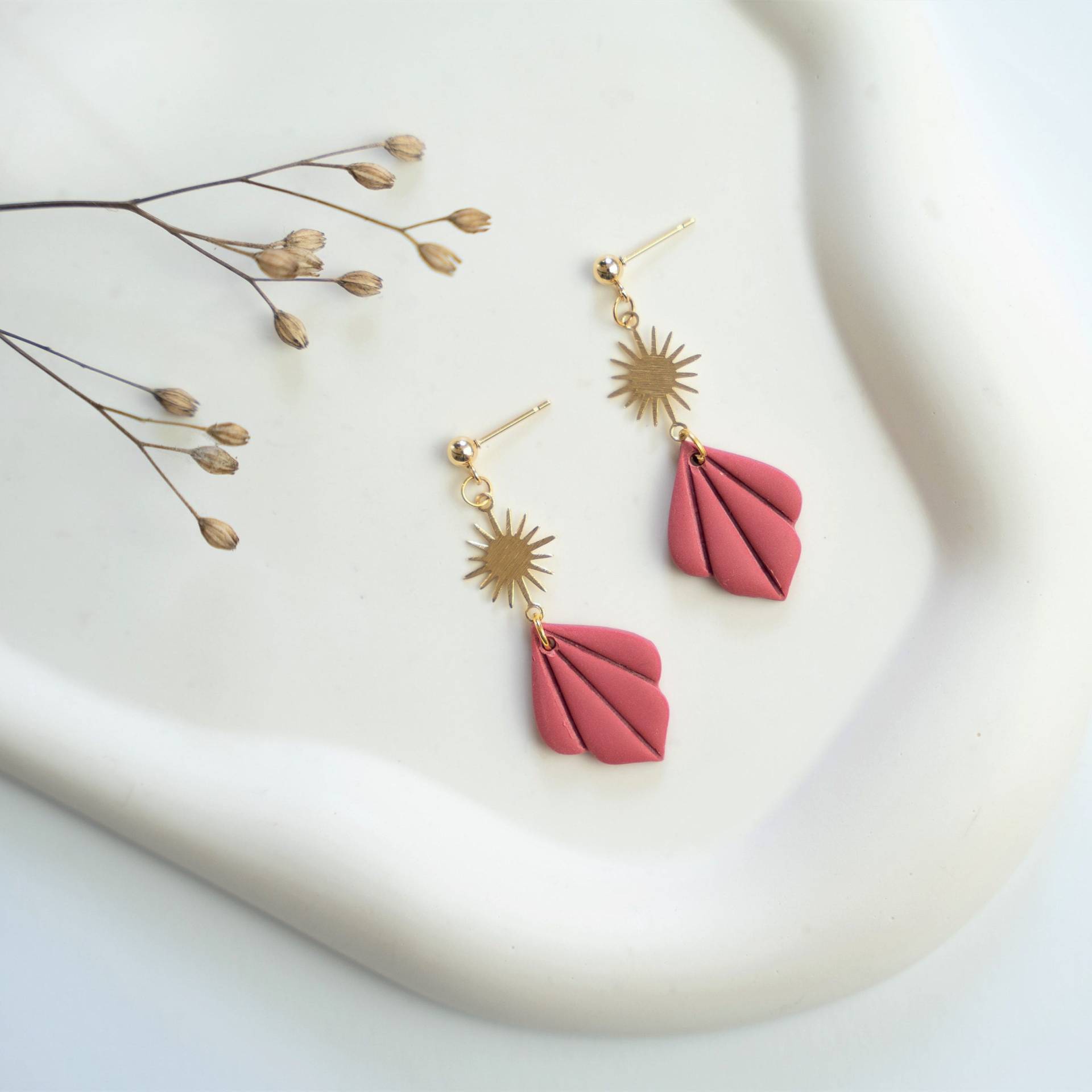 Polymer Clay Ohrringe | Boho Style Statement Mit Sonnen Handgemacht Ohrhänger Festival Geschenk Für Freundin Helena von FlunkerKlunker