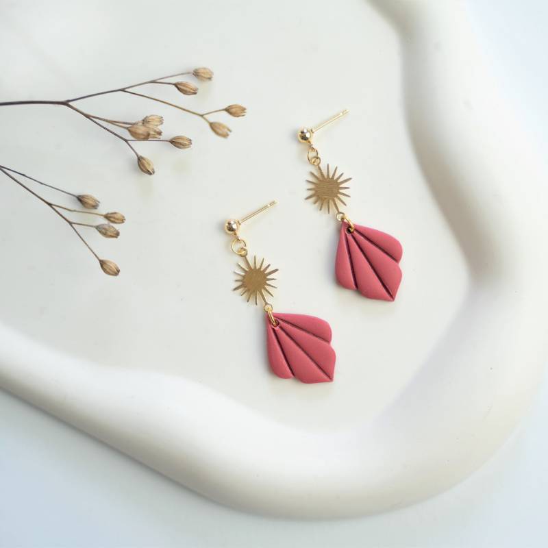 Polymer Clay Ohrringe | Boho Style Statement Mit Sonnen Handgemacht Ohrhänger Festival Geschenk Für Freundin Helena von FlunkerKlunker