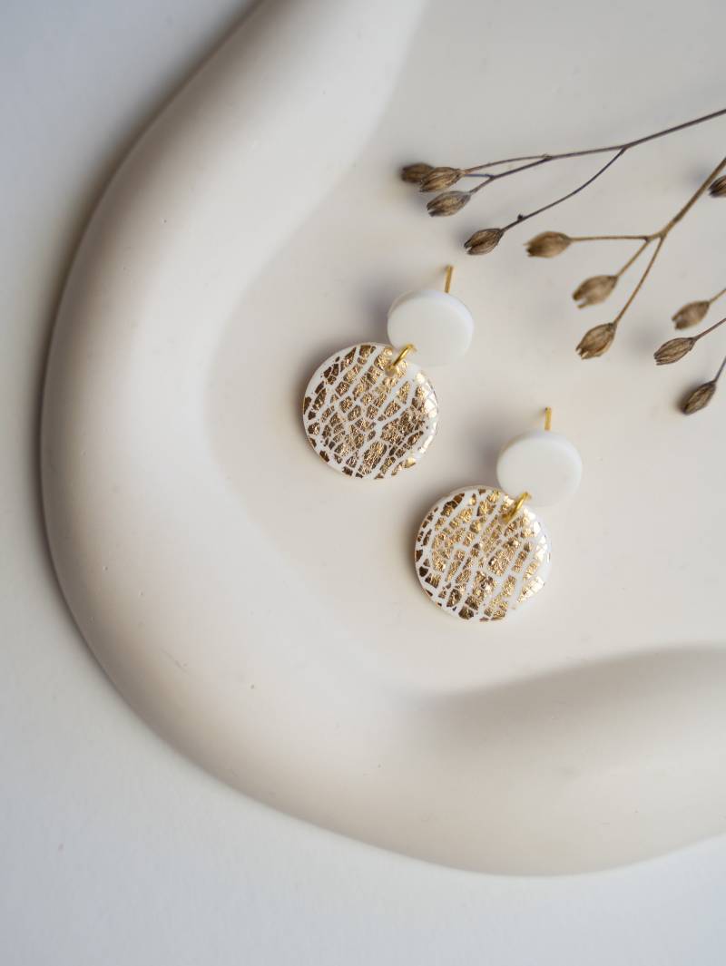 Polymer Clay Ohrringe | Schicke Statement Ohrhänger Handgemacht Leichte Für Glam-Fans Geschenk Geburtstag Mama Amina von FlunkerKlunker