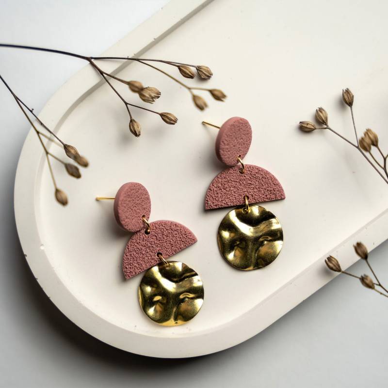statement Hängeohrringe Aus Polymer Clay | Handgemachte Ohrringe Hängend Ohrhänger Auffällig Besonderes Schmuckgeschenk Sommer Alessia von FlunkerKlunker