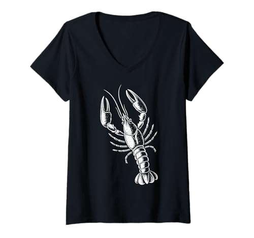 Damen Flusskrebs Languste Aquarium T-Shirt mit V-Ausschnitt Damen Flusskrebs Languste Aquarium T-Shirt mit V-Ausschnitt von Flusskrebse Langusten Meeresfrüchteeintopf