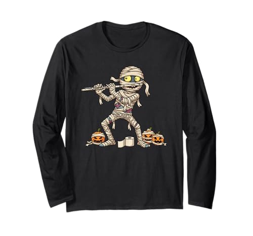 Lustige Flöte Flötist Mumie Kürbis Halloween Kinder Herren Damen Langarmshirt von Flute Lovers Halloween Flutist Outfits Boy Girl