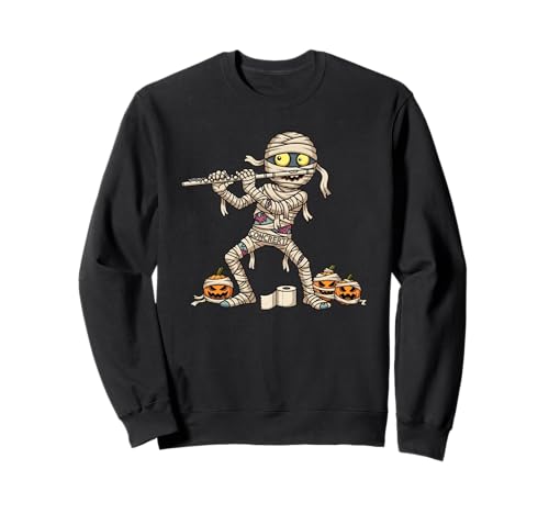 Lustige Flöte Flötist Mumie Kürbis Halloween Kinder Herren Damen Sweatshirt von Flute Lovers Halloween Flutist Outfits Boy Girl
