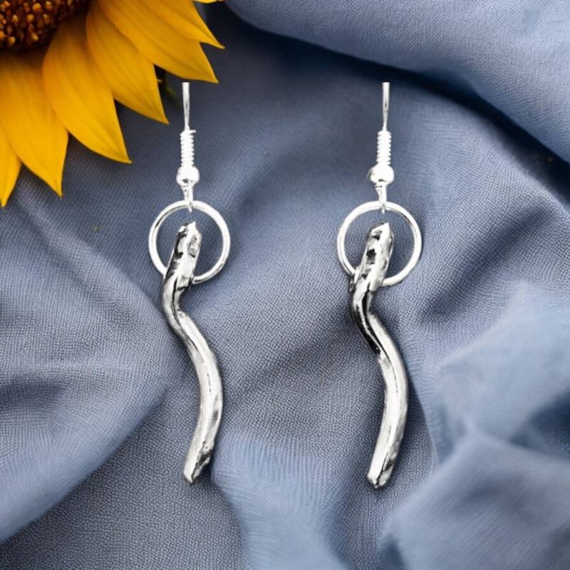 Querflöte Ohrringe Aus Split E Mechanik - Versilbert Mit Sterling Silber Fischhaken von FluteFinery