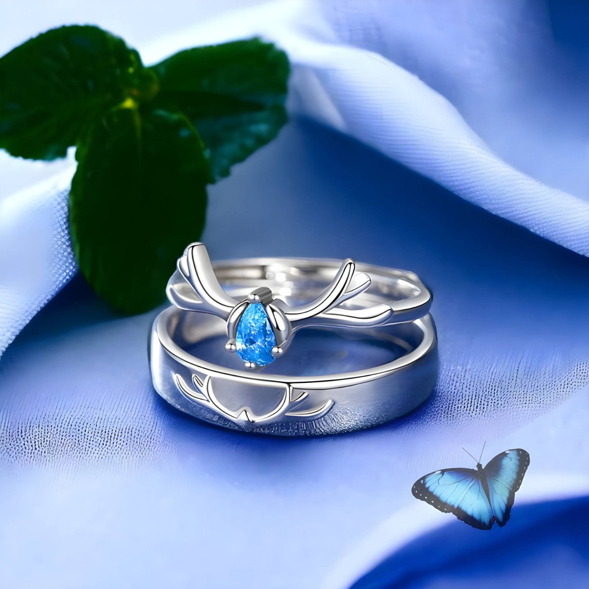 Adjustable Silver Deer Ring, Open Couple Nature Jewelry, Minimalistic Boho Dainty Gift For Her, Forest Adjustable Silver Deer Ring, Open Couple Nature Jewelry, Minimalistic Boho Dainty Gift For Her, Forest von Flutteringdesignshop