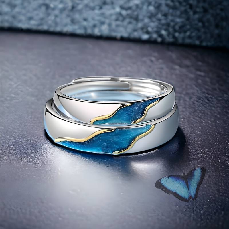Dainty Wave Ring, Water Themed Jewelry, Wave Pattern Galaxy, Sea Wave, Blue Turquoise Waves, Ocean Ring, Couple Gift Mom Dainty Wave Ring, Water Themed Jewelry, Wave Pattern Galaxy, Sea Wave, Blue Turquoise Waves, Ocean Ring, Couple Gift Mom von Flutteringdesignshop