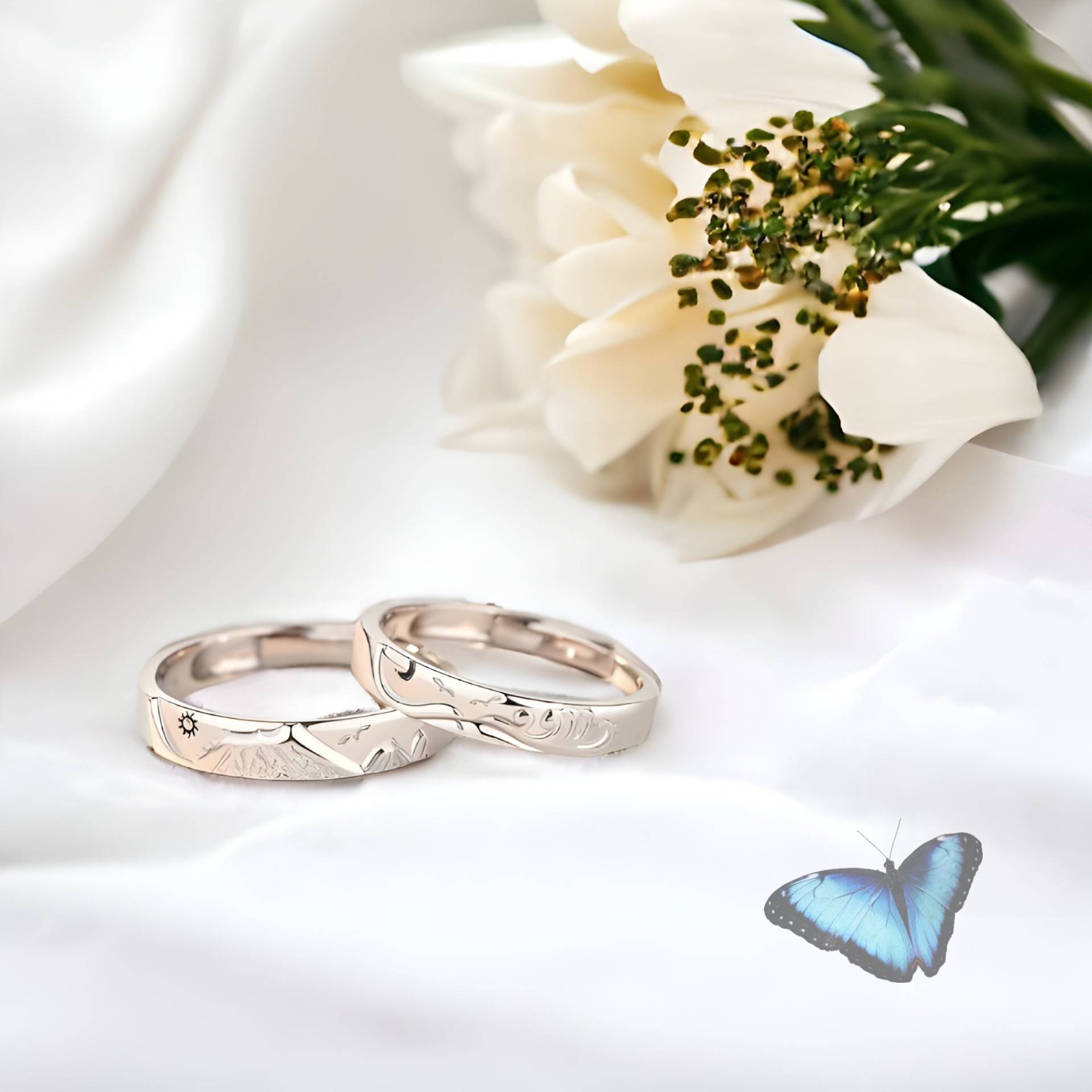 Verstellbarer Silberner Sonnig Berg Motiv Paar Ring, Schmuck Für Paare, Minimalistisch Und Zierlicher Sommerschmuck, Geschenk Sie & Ihn Verstellbarer Silberner Sonnig Berg Motiv Paar Ring, Schmuck Für Paare, Minimalistisch Und Zierlicher Sommerschmuck, Geschenk Sie & Ihn von Flutteringdesignshop