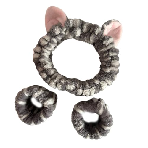 3pcs Plüsch Armband Haarband Set Zum Waschen Von Gesicht Plüsch Armband Haarbänder Waschhandtuch Terry Tuch Verhindern Dass Wasser Verschüttet Wird von Fluxioxtna