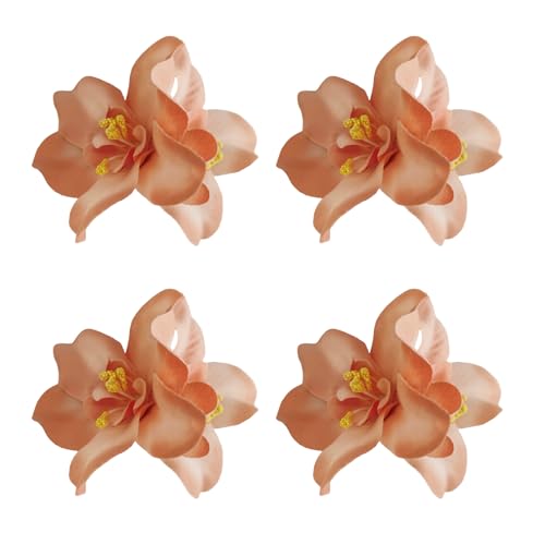 4PCS Hawaiian Blumenhaarclip Mit Realistischen Hibiskus Design Blumenhaarpin Dekorative Clip Urlaubs Themenpartys von Fluxioxtna