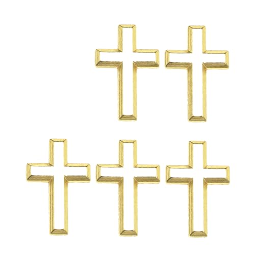 5pcs Elegant Gold Crucifix Brosche Handgefertigt Unisex Legierung Badge Corsage Pin Für Religiöse Ereignisse Und Modische Outfits Eleganter Pin von Fluxioxtna