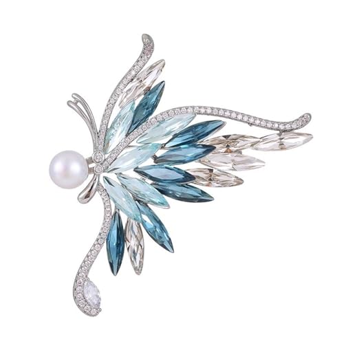 Anspruchsvoller Kristallschmetterling Brosche Pin Unisex Mode Broschen Legierungstextur Für Multifirtional Styling Option Crystal Butterfly Brosche von Fluxioxtna