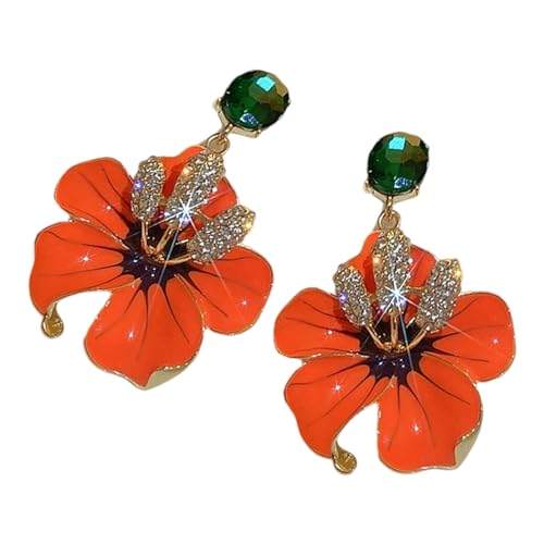 Blumenohrstolzen Zarte Ohrringe Statement Ohrschmuck Wasserdicht Für Tägliche Verschleißblumen Mit Strasssteinen von Fluxioxtna