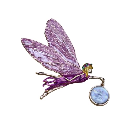 Drop Oil Engel Girl Brosche Glühender Flügelschmuck Accessoire Retro Künstlerische Design Revers Pin Perfekte Geschenk Für Frauen Gothic Inspired Engel Schmuck von Fluxioxtna