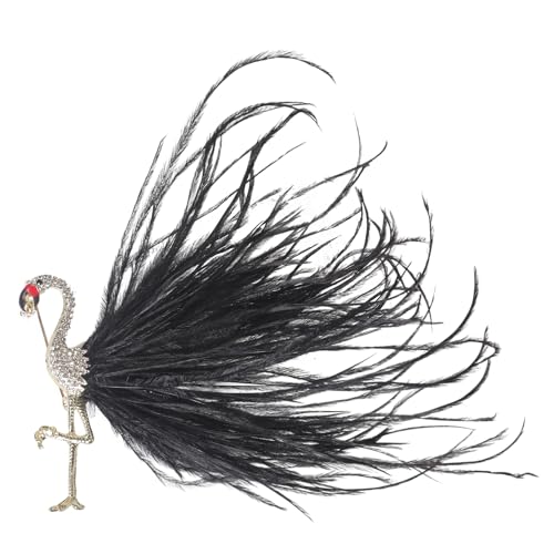 Einzigartige Flamingo Gefiederte Brosche Mit Zirkonsteinen Leichtes Lampen Pin Statement Accessoire Für Jacken Kleider Vielseitiges Outfit Accessoire von Fluxioxtna