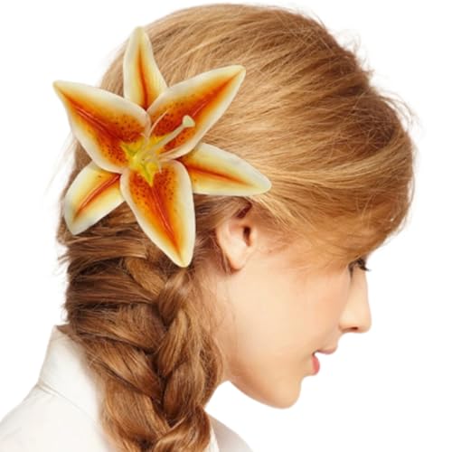 Elegante 3D Lilien Haarclip Mit Nicht Klimaplatten Metallclip Für Frauen Hochsteckfrisur Blumenhaarklemme Mode Haarstyling Accessoire von Fluxioxtna