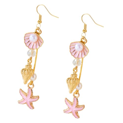 Elegante Conch Shell Hangle Ohrringe Für Frauen Tragbar Bequeme Leichtmetallschmuck Mit Metallic Finish Beach Accessoires Legierung Ohrringe Modegeschenke von Fluxioxtna