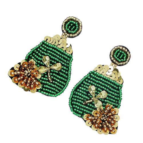 Elegante Perlen Shamrock Dangle Ohrringe Patricks Day Ohrstolme Modezubehör Trendy Schmuck Für Frauen Mädchen Trendy Dangle Ohrringe von Fluxioxtna