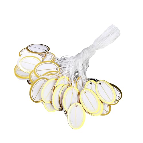 Fluxioxtna 500 PCS Oval Preise Etiketten Für Schmuck Display Robuste Papierhängekarten Mit Vorgepickten Löchern Einzelhandelspreisetiketten von Fluxioxtna