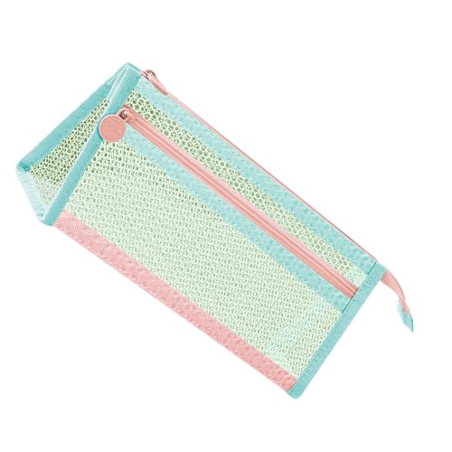 Fluxioxtna Ästhetische Stiftbeutel Doppelschichten Stiftkoffer Großer Kapazität Bleistiftbeutel Clear Bleistift Case School Office Supplies Doppelschichten Mesh Clear Organisatoren von Fluxioxtna