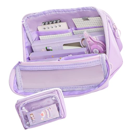 Fluxioxtna Bleistift Mit Hoher Kapazitätsbleistift 9 Fachstiftbeutel Abnehmbarer Stiftbeutel Organisatoren Fall Reise Make Up Tasche Für Büro Und Klassenzimmer Übergroß von Fluxioxtna