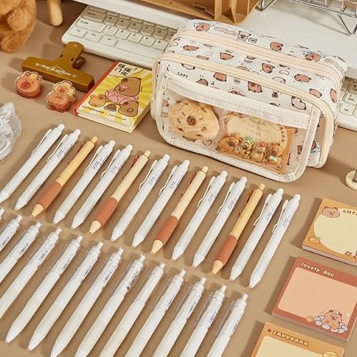 Fluxioxtna Cartoon Animal Bleistift Hülle Große Kapazität Bleistifthalter Brosche Mehrschichtig von Fluxioxtna