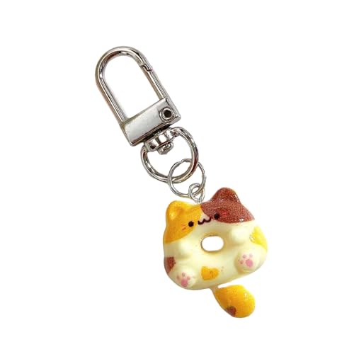 Fluxioxtna Cartoon Katze Form Keychain Rucksack Anhänger Tierschlüsselkette Charme Telefon Ornament Stylish Keyring Schmuck von Fluxioxtna