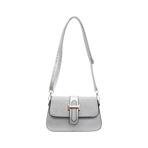 Fluxioxtna Damen PU Leder Crossbody Bag Stylish Umhängetasche Trendy Tägliche Pailletten Messengers Einfache Kleine Quadratische Frauen Crossbody PU Leder Messenger Square Simple Schulter von Fluxioxtna