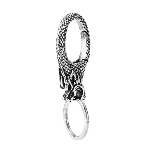 Fluxioxtna Dargon Headbag Charme Keyring Accessoire Hanging Anhänger Edelstahl Textur Für Dekorationsgrundstücke Und Rucksack von Fluxioxtna