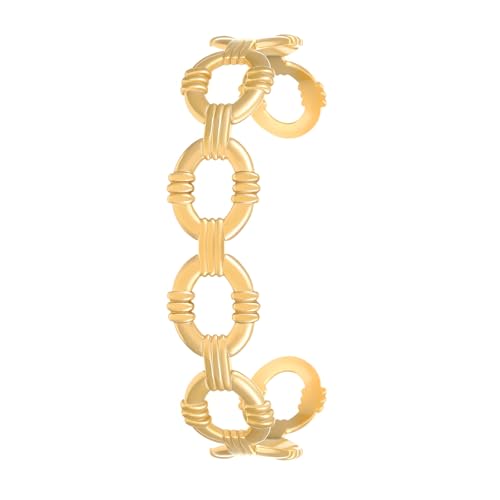 Fluxioxtna Edelstahl Armreifen Retro Geometrisches Design 18K Gold Plattiert Allergiefräsere Schmuck Komfortable Stapelbare Accessoire Leichter Komfort Frauen Edelstahl Armreifen von Fluxioxtna