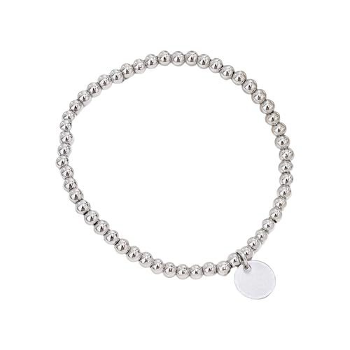 Fluxioxtna Edelstahl Elastischer Perlen 53 Gold/Silber 4mm Perlen Einstellbar Unisex Armband Für Lässige Formale Gold/Silber Edelstahl Runde Perlenarmband von Fluxioxtna