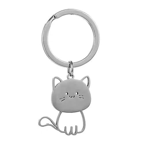 Fluxioxtna Einfache Katzen Bag Accessoires Mode Charm Einzigartiger Schlüssel Schmuck Edelstahl Textur Geeignet Für Und Taschen Tragbarer von Fluxioxtna